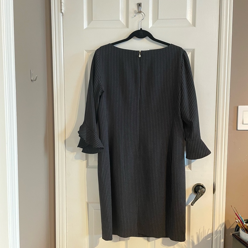 Karl Lagerfeld Navy and White Pinstripe Dress - Picture 2 of 9